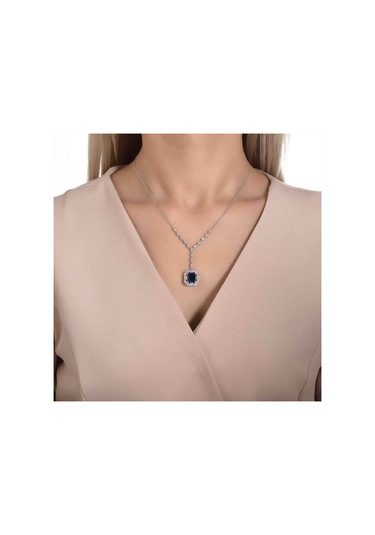 2.26 Karat Pırlanta Safir Kolye T13396