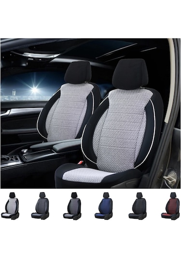 Toyota Uyumlu Rav4 Serisi Oto Koltuk Kilifi Siyah-Beyaz