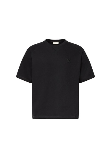 Calvin Klein Erkek Cozy Flatback Rib Ss Siyah Relaxed T-shirt-12801 Siyah