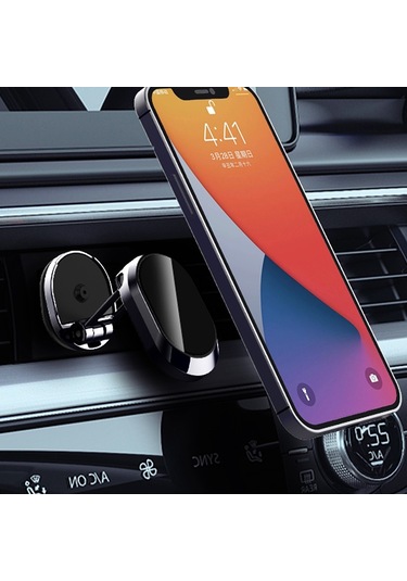 Cbtx 360 Derece Dönen Manyetik Araba Kontrol Paneli Cep Telefonu Tutacağı Katlanır Cep Telefonu Braketi - Siyah