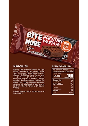 Bite&more Protein Waffle 55 Gram X 1 Adet Çikolata