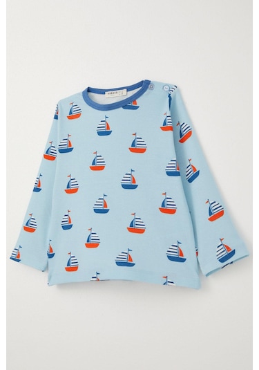 Breeze Erkek Çocuk Pijama Yelken Desenli 1-3 Yaş, Açık Mavi Açık Mavi