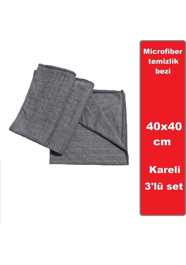 Tarix Mikrofiber Kareli Mutfak Bezi 3'lü 40 x 40 CM
