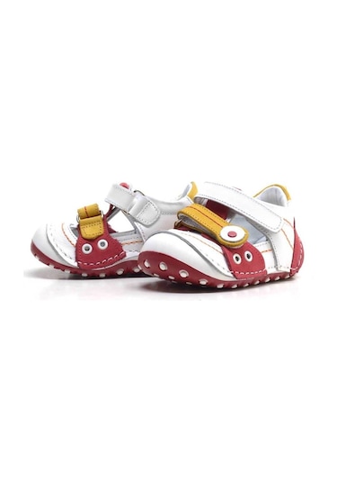 Hapshoe Hakiki Deri Sarı Kırmızı Bebek Taraftar Ilk Adım Ayakkabı Sarı - Kırmızı