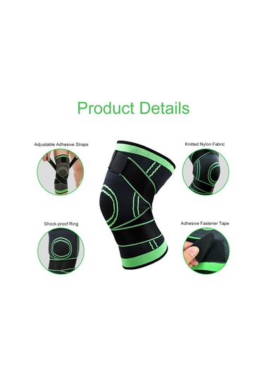 Geeksen Siyah Nilon Baskı Bandlı Knit Diz Koruyucu - Hareket Esnekliği Ve Stres Azaltma - M Bedeni Siyah