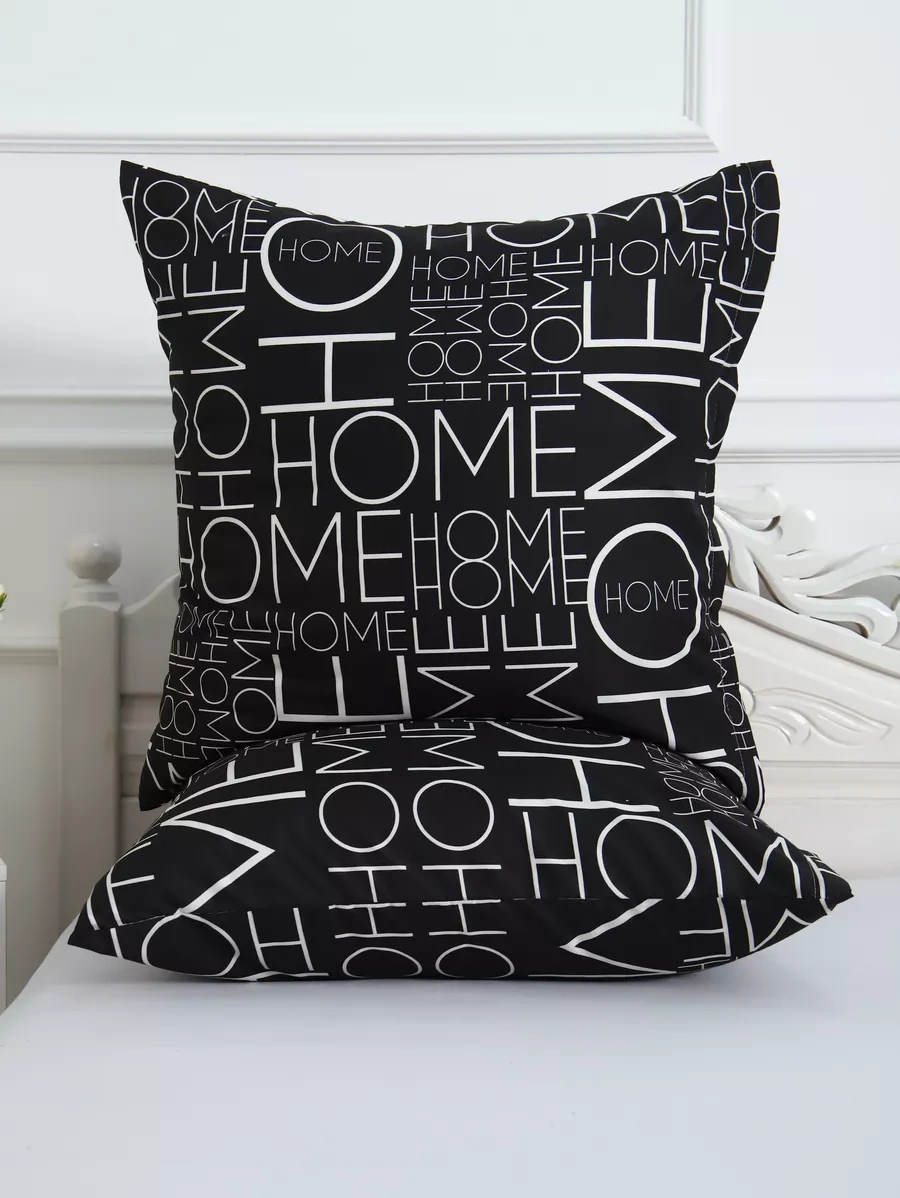 Inteteks Fermuarlı Yastık Kılıfları 70x70 2 Adet Polysaten 237018405 Siyah Mat