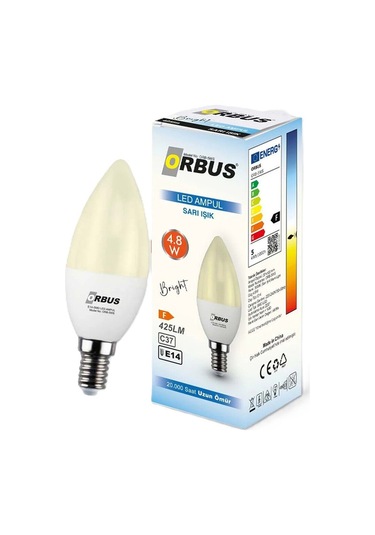 3 Adet Orbus Led Mum Tipi Ampül Sarı 4.8w