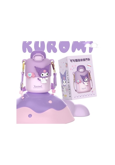 Lyon Ruyı 430ml Paslanmaz Çelik Çocuk Yalıtım Kabı Yalıtım Karikatür Saman Sürahi Su Isıtıcısı Mor