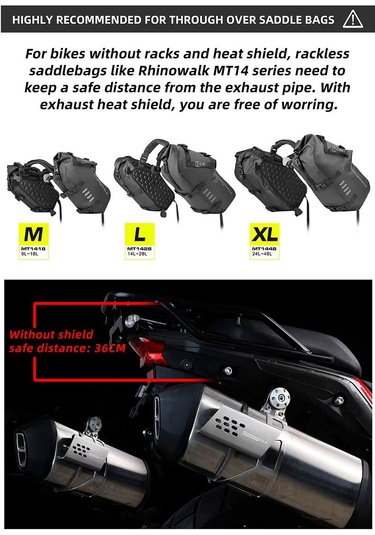 Rhinowalk Mtr004 Motosiklet Egzoz Borusu Haşlanma Önleyici Koruma Gri