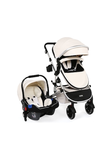Yoyko Capsule Egg Travel Sistem Bebek Arabası Beyaz Silver