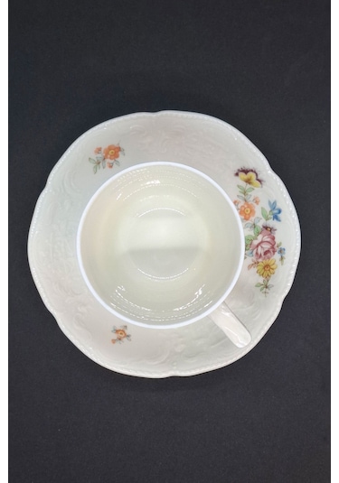 Classic Rose Collection Vintage Çay Fincanı 2 Parça 180 Ml Sarı-kırmızı