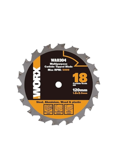 Worx Wa8304 120x9,5mm Metal, Ahşap, Pvc, Alüminyum Kesme, Elmas Daire Testere Bıçağı Fr Wa8304