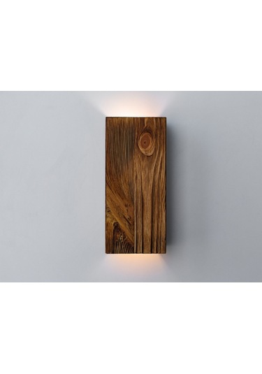 Decarthma Yansıtma Tasarımlı Çift Yönlü Ahşap Salon Duvar Aplik Ceviz