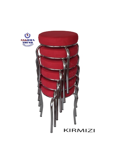 Tabure (Krom Ayaklı) (6 Adet) - Mutfak Balkon Taburesi