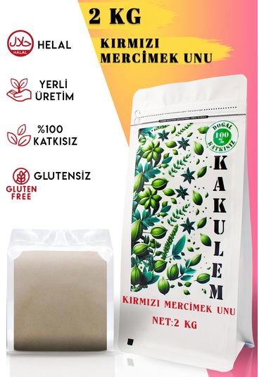 Kakulem Glutensiz Kırmızı Mercimek Unu 2 Kg