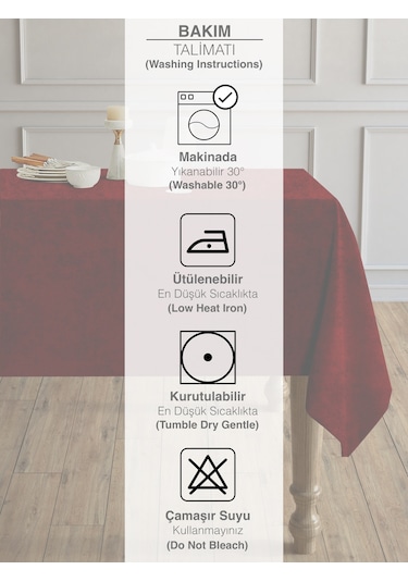 Daily Series Kadife Dokulu Tarçın Rengi Masa Örtüsü Tarçın