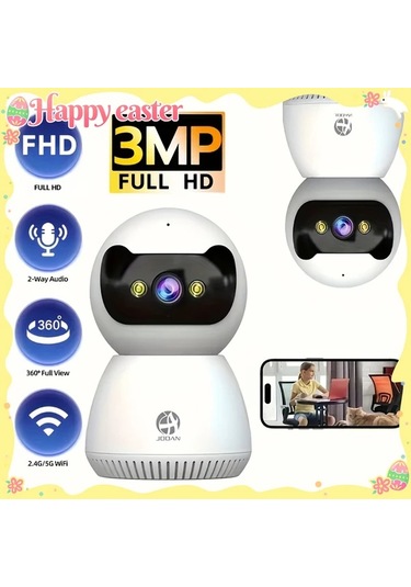 Xuweiwei Joan 3mp Hd Akıllı Güvenlik Kamerası C2t 3mp Tam Renkli Gece Görüşü İki Yönlü Ses Hareket Algılama Uzaktan Kontrol