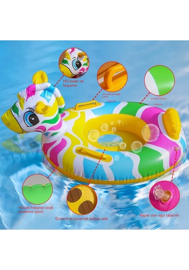 Ikkb Çocuk Su Şişme Hayvan Zebra Gezintisi