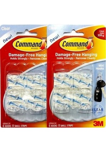 Command 17006Clr Küçük Boy Mini Şeffaf Askı Çok Renkli