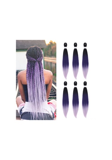 Mufunye 26 İnç Renk Geçişli Sentetik Örgü Saç - Çeşitli Renk Seçenekleriyle Yüksek Kaliteli Saç Uzantısı