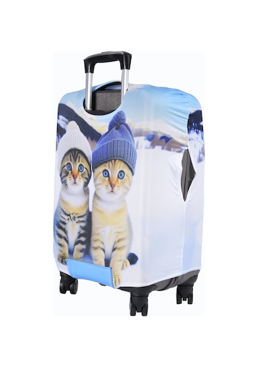 My Saraciye 83 Kedi Kar Valiz Kılıfı, Bavul Kılıfı - Kedi Kar 83 001