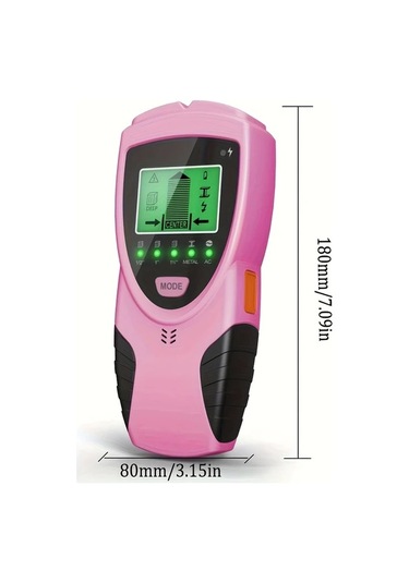 Dashanshop Pembe 5 İn 1 Duvar Tarayıcı Profil Bulucu Hd Ekran Metal Ahşap Kabl