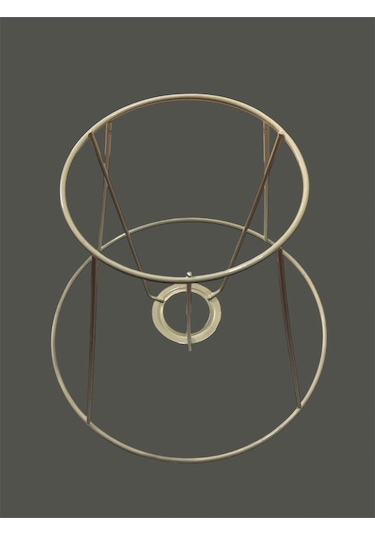 Konik Abajur Teli , İskeleti Krem Statik Boyalı E27 25 Cm Metal
