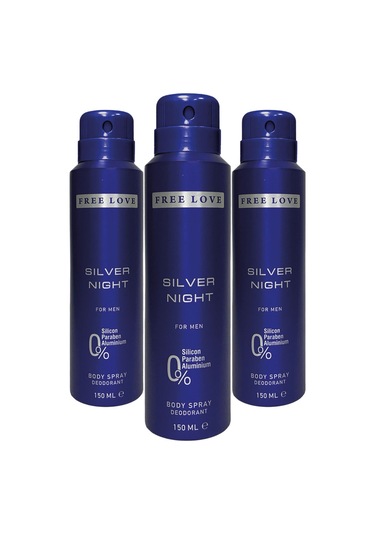 Free Love Silver Night Erkek Deodorant 3 x 150 ML