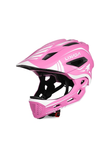 Lixada-Çocuklar Ayrılabilir Tam Yüz Kask Çocuk Sporları Yb18542P Pembe