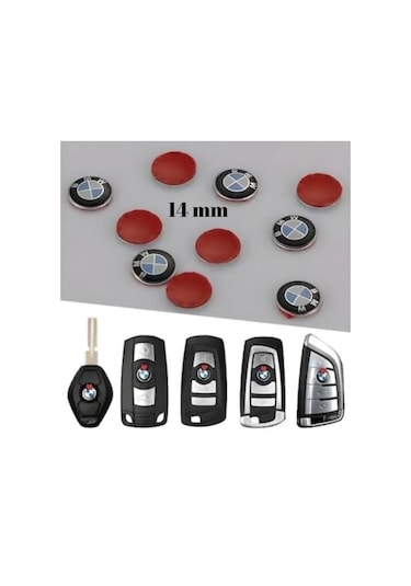 Bmw Logolu Anahtar Amblemi Logo 2 Adet 14mm Damla Etiket