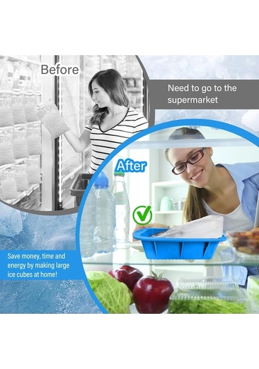 Wondernest Kalıbı, Jialan İçin Ekstra Dondurucu Buz Büyük Bloğu Adet 2 Wx Çok Renkli