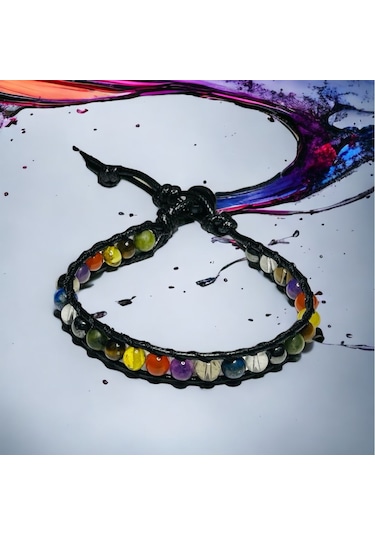 Özel Karışık Doğal Taş Bileklik Çok Renkli