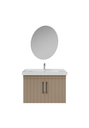 Creavit D20 80 Cm Banyo Dolabı Ve Yuvarlak Ayna Takım Dafne