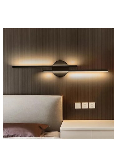 Sare Aplik Siyah Renk Gün Işığı Ledli Banyo Mutfak Duvar Aplik Siyah