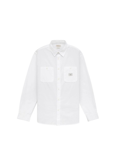 Guess Erkek Beyaz Uzun Kollu Cep Gömlek Beyaz