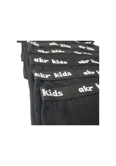 Erkek Çocuk İkili Set Pamuklu Penye 6 Atlet 6 Boxer Gri Siyah Gri - Siyah