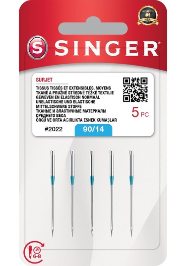 Büro Ev Ofis Dikiş Makinesi İçin 14no 5parça Overlok İğnesi Seti