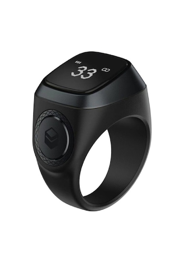 Kosona Akıllı Tasbeeh Zihni Basıncı Azaltıcı Yüzük - Oled Ekran, Ble5.1, 3 Gün Pil Ömrü, Usb Şarj Siyah-gri, 20