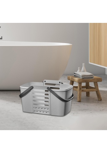 Homyl Duş Sepeti, Tahliye Delikli Ev Depolama Spor Salonu Gri