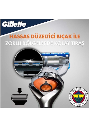 Gillette Fusion 5 Proglide Tıraş Makinesi + 4'lü Yedek Başlık Fenerbahçe Özel Seri