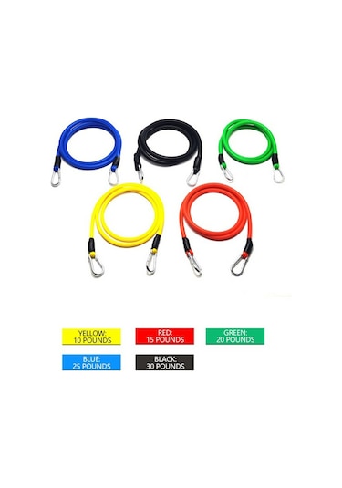 11 Adet / Takım Spor Direnç Bandı Tpr + Naylon Egzersiz Gerginlik Çektirme Egzersiz Elastik Halat