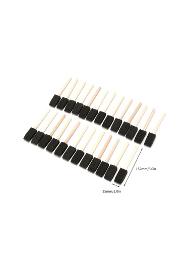 Vkemall Çocuklar İçin 25'li Ahşap Saplı Sünger Boyama Fırçası Seti - Yaratıcı Dıy Sanat Aktivitesi