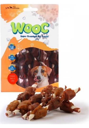 Wooc Tavuk Ördek ve Ciğer Sargılı Stick Köpek Ödülü 80 G