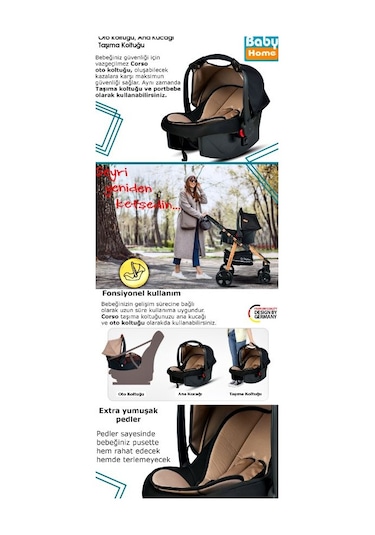 Baby Home 8 In 1 Ekonomi Paket 1010 Travel Sistem Bebek Arabası 505 Bebek Sepeti Anne Yanı Beşik Mama Sandalyesi