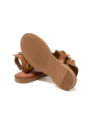 146 Camel Sandalet Kadın 21075 Myconian 2025 Greek Sandal Camel