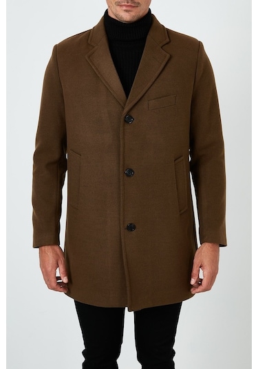 Buratti Slim Fit Tek Yırtmaçlı Düğmeli Mono Yaka Kaşe Erkek Kaban 5840098 Taba Buratti Slim Fit Tek Yırtmaçlı Düğmeli Mono Yaka Kaşe Erkek Kaban 5840098 Taba