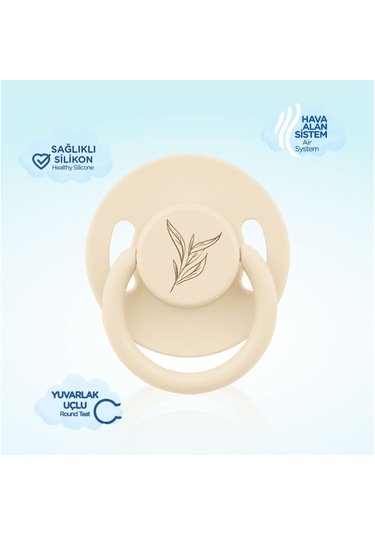 Wee Baby Pure Yuvarlak Uçlu Kauçuk Emzik No:1 Krem 0-6 Ay