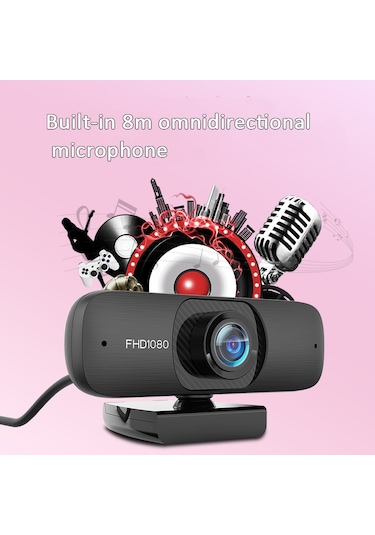 Sones Süper Net Sürüm 1080p C60 Web Yayını Web Kamerası Mikrofonlu Yüksek Çözünürlüklü Bilgisayar Kamerası, Kablo Uzunluğu: 2,5 M