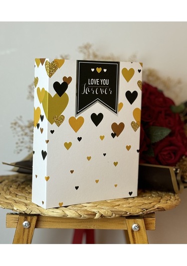 Rabsev Fotoğraf Albümü 10x15cm 200 Fotoğraf Kapasiteli Renkli Love You Desenli Anı Albümü