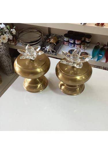 Dekoratif 2'li Nilüferli Kutu Eskitme Renk